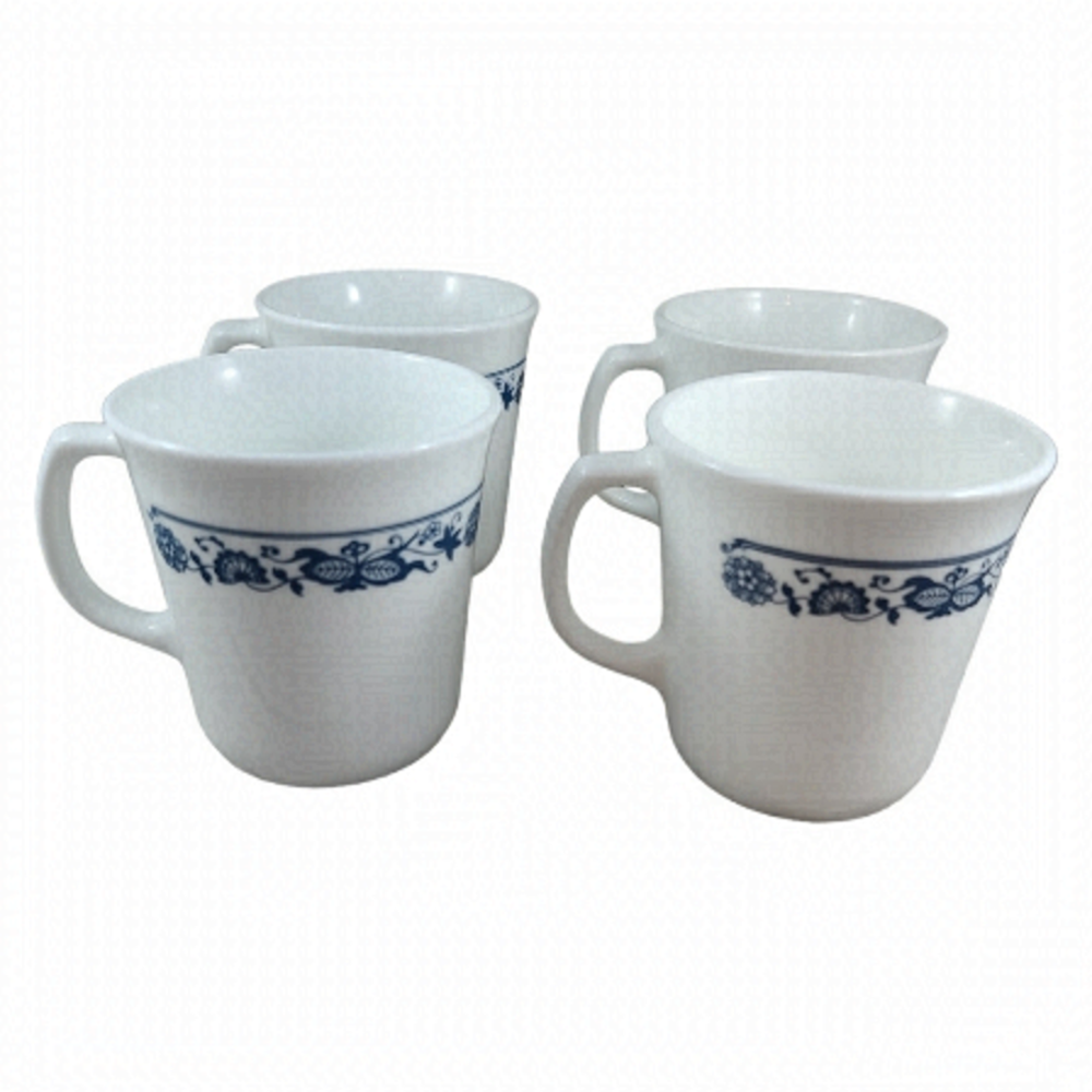 Corningware USA Old Town Blue Coffee Mugs Cups Set of 4 Corelle Dining